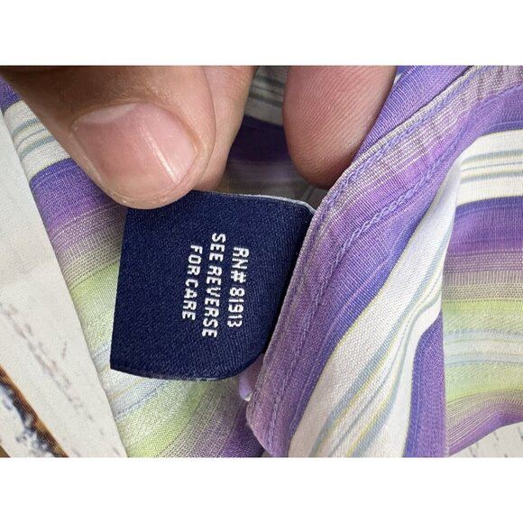 Robert Graham Dress Shirt Lime GreenPurple White Striped Colorful Button Down - Picture 16 of 16